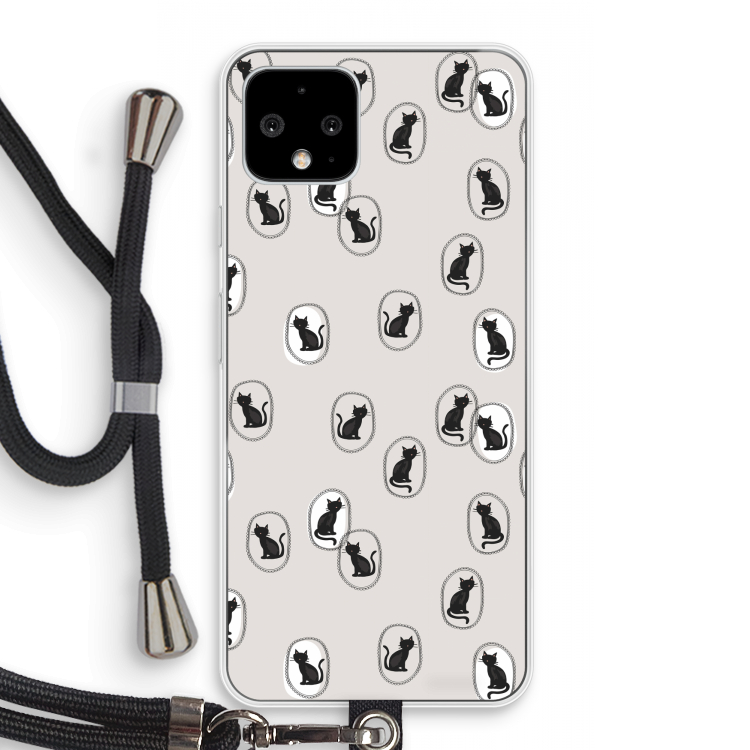 Miauw: Pixel 4 Transparant Hoesje met koord
