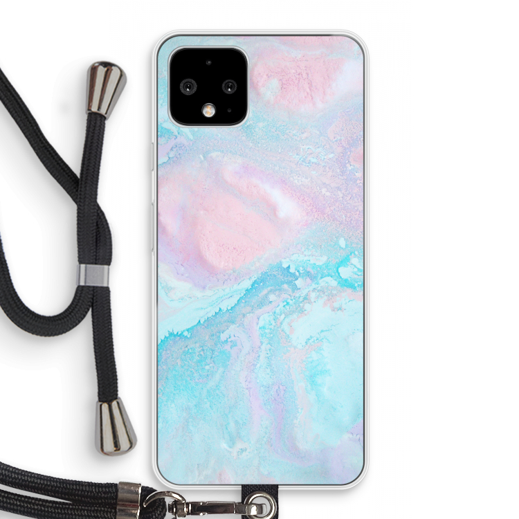 Fantasie pastel: Pixel 4 Transparant Hoesje met koord