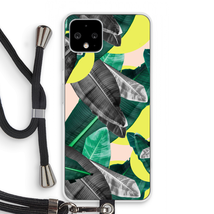 Fantasie jungle: Pixel 4 Transparant Hoesje met koord