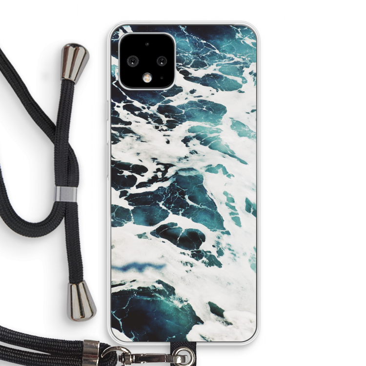 Golven: Pixel 4 Transparant Hoesje met koord