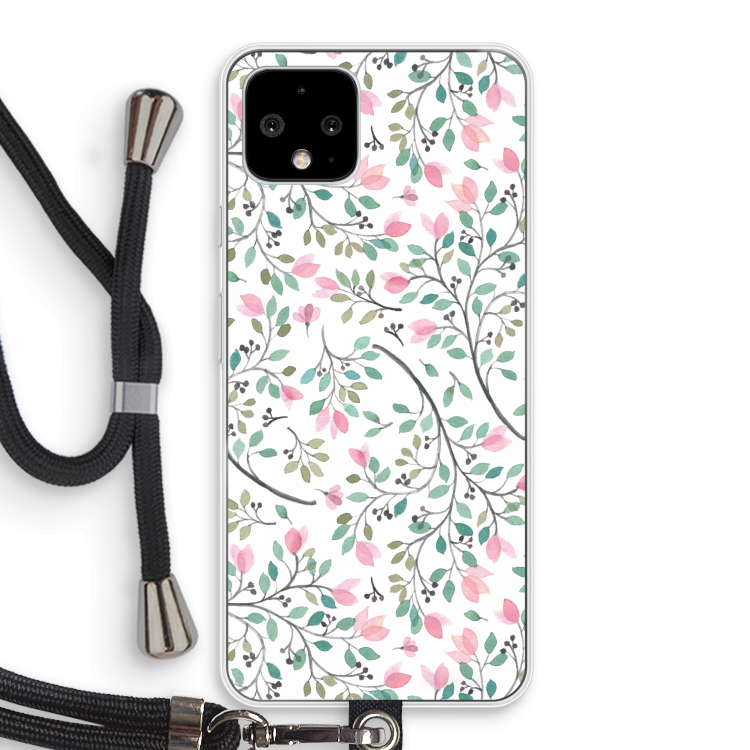 Sierlijke bloemen: Pixel 4 Transparant Hoesje met koord