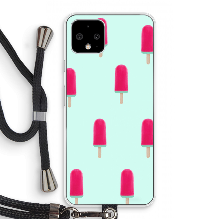 Waterijsje: Pixel 4 Transparant Hoesje met koord