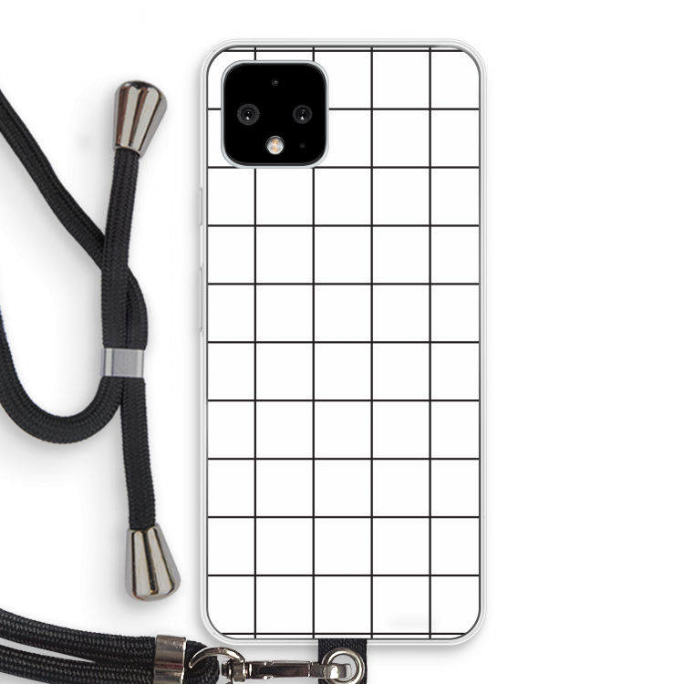 Rooster: Pixel 4 Transparant Hoesje met koord