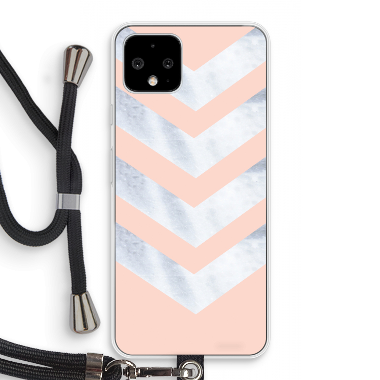Marmeren pijlen: Pixel 4 Transparant Hoesje met koord