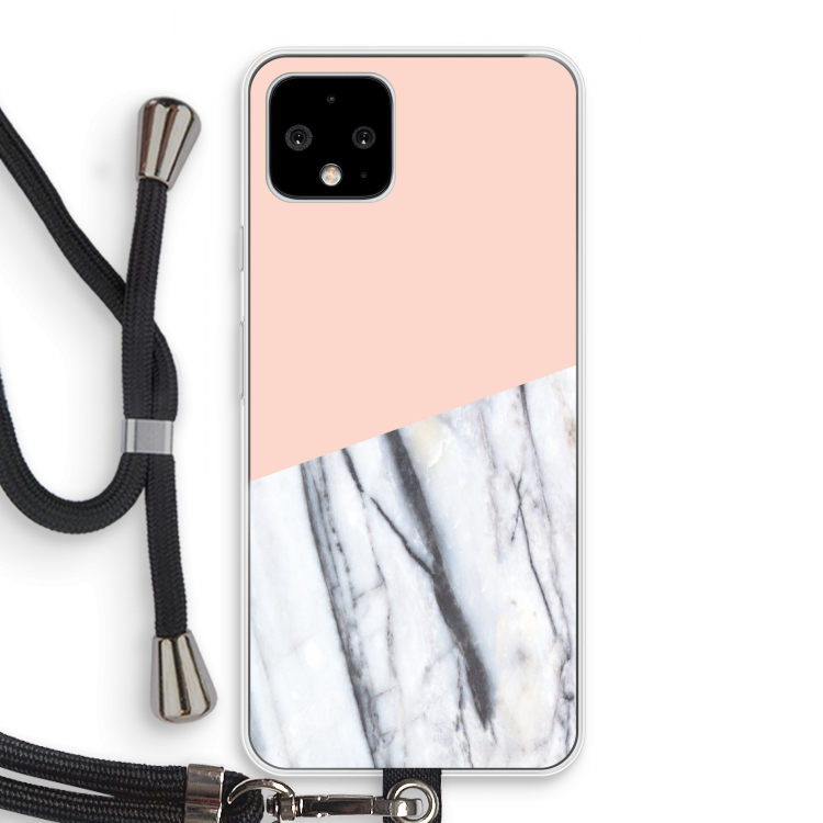 A touch of peach: Pixel 4 Transparant Hoesje met koord
