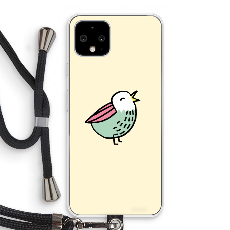 Birdy: Pixel 4 Transparant Hoesje met koord