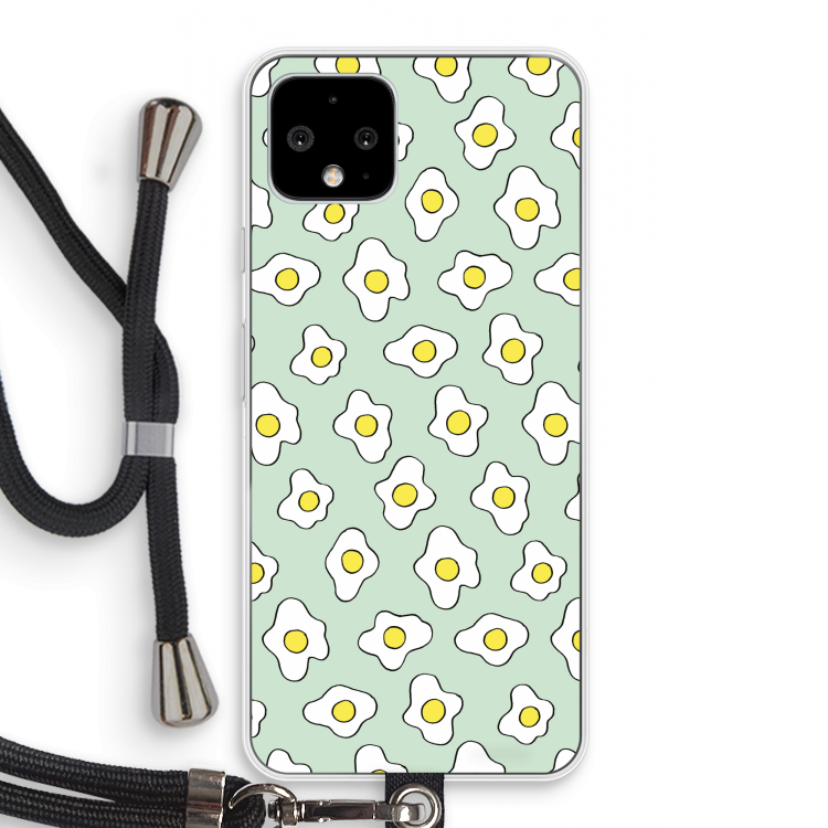 Spiegeleitjes: Pixel 4 Transparant Hoesje met koord