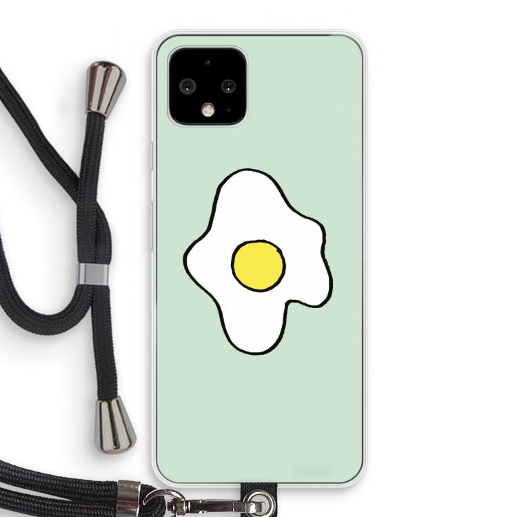 Spiegelei: Pixel 4 Transparant Hoesje met koord