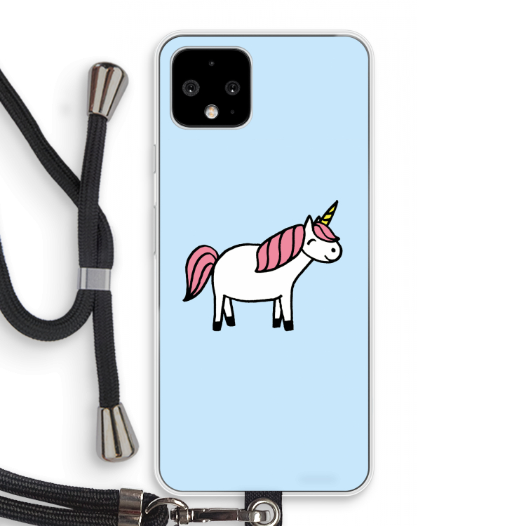 Eenhoorn: Pixel 4 Transparant Hoesje met koord