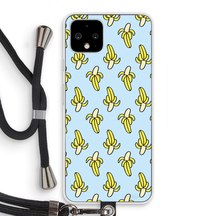 Bananas: Pixel 4 Transparant Hoesje met koord