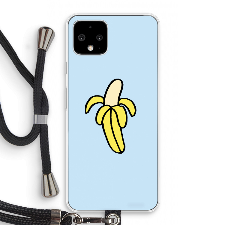 Banana: Pixel 4 Transparant Hoesje met koord