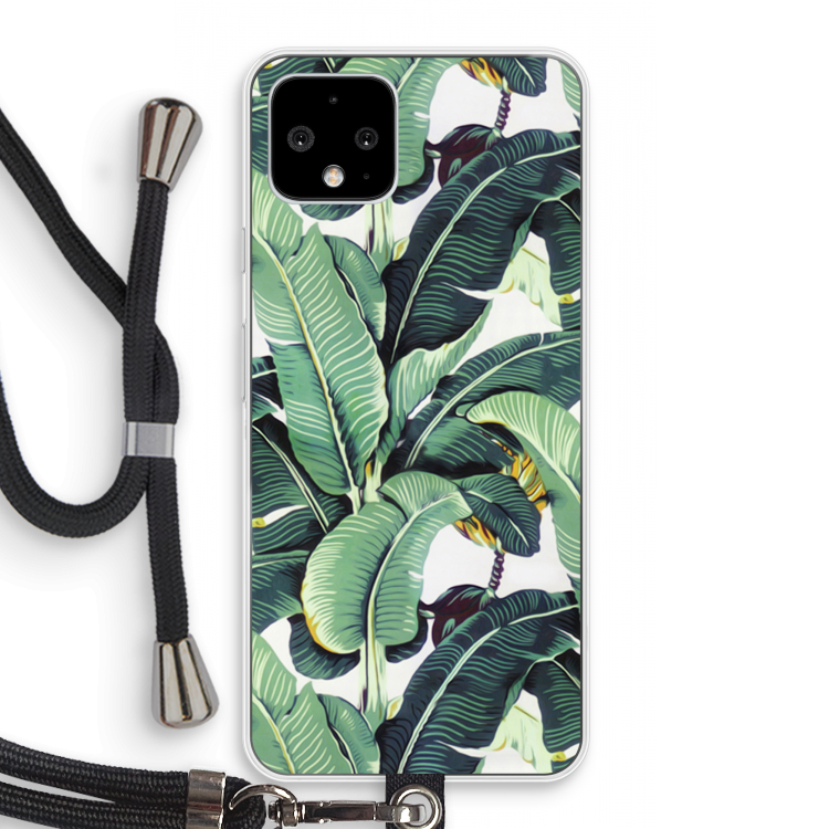 Bananenbladeren: Pixel 4 Transparant Hoesje met koord