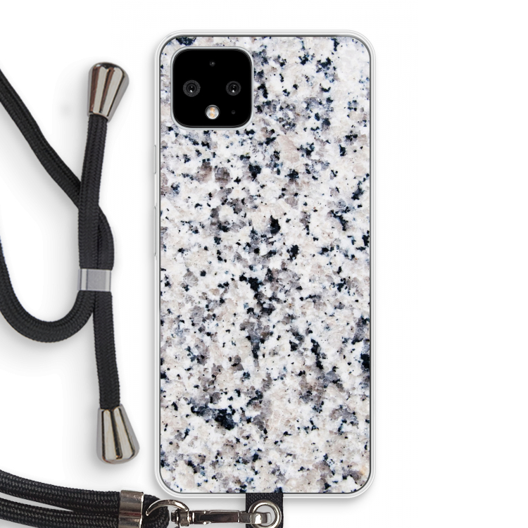 Gespikkelde marmer: Pixel 4 Transparant Hoesje met koord