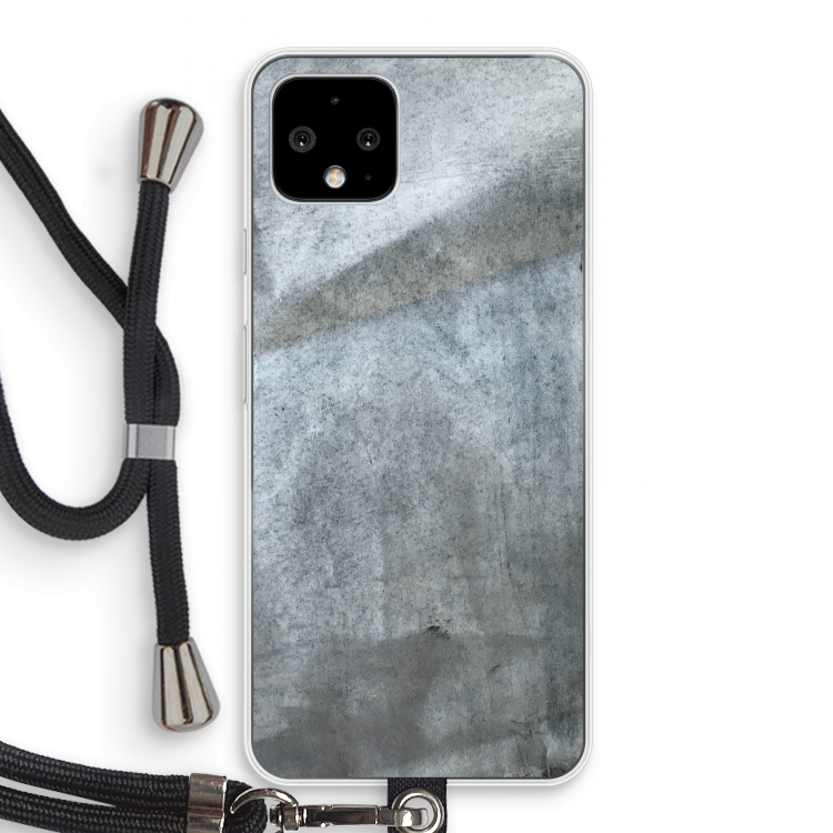 Grey Stone: Pixel 4 Transparant Hoesje met koord