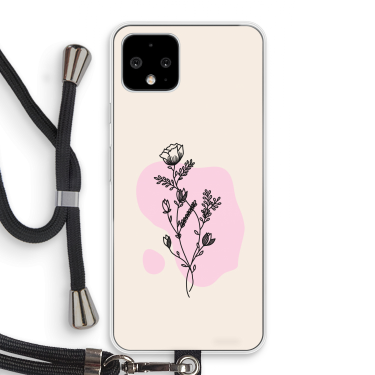 Roses are red: Pixel 4 Transparant Hoesje met koord