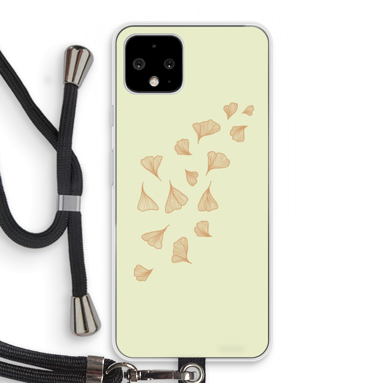Falling Leaves: Pixel 4 Transparant Hoesje met koord