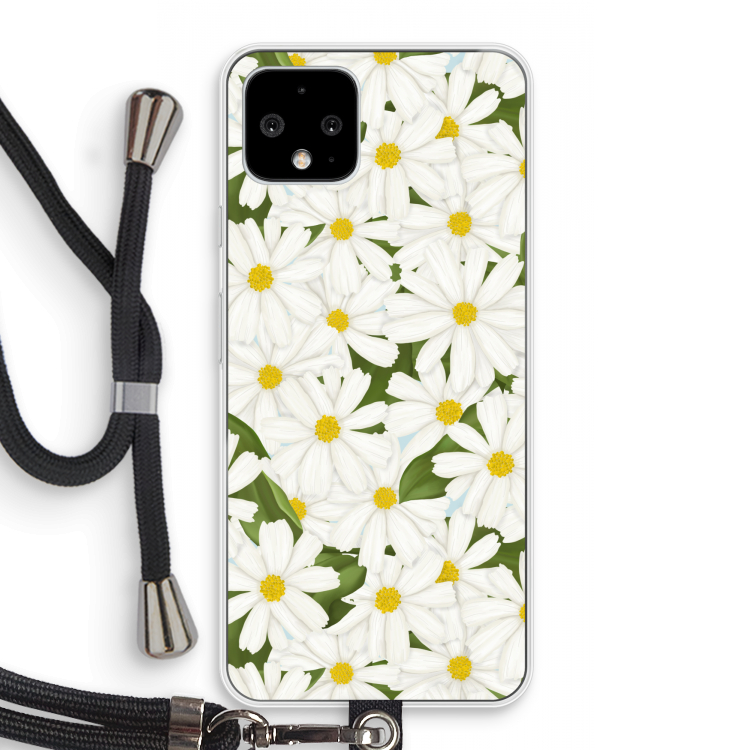 Summer Daisies: Pixel 4 Transparant Hoesje met koord
