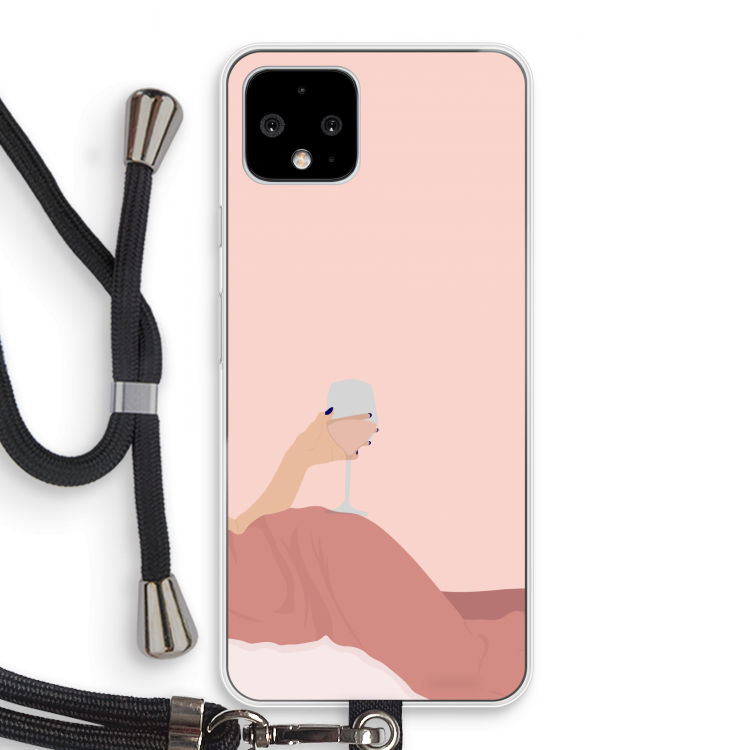 Wine: Pixel 4 Transparant Hoesje met koord
