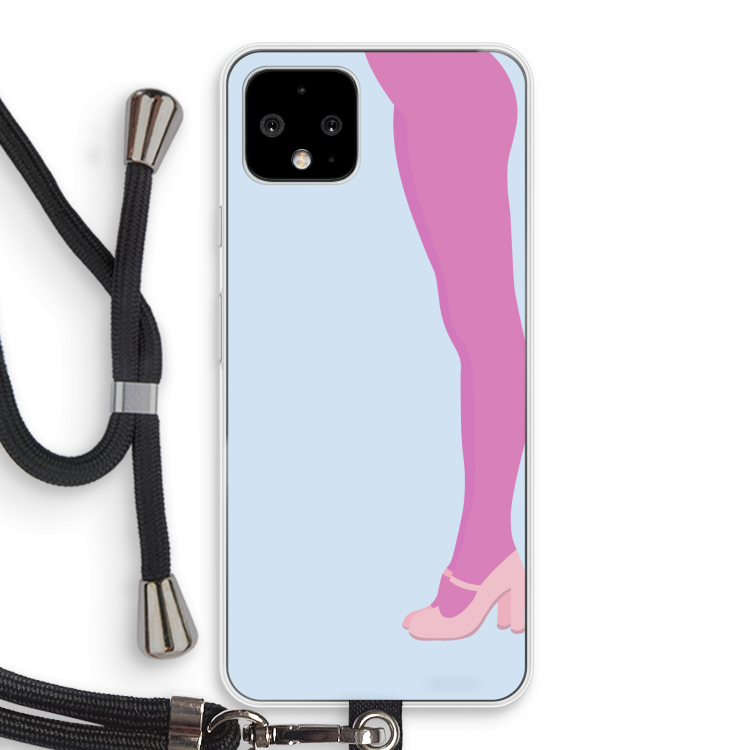 Pink panty: Pixel 4 Transparant Hoesje met koord