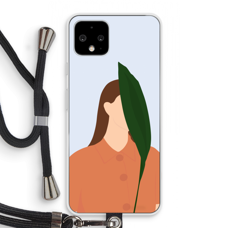 Leaf: Pixel 4 Transparant Hoesje met koord