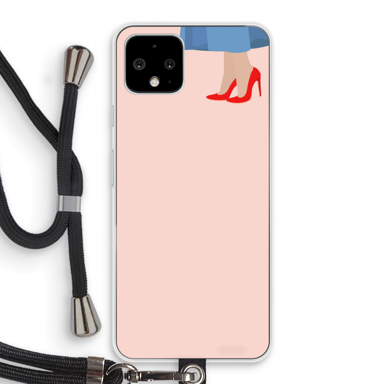 High heels: Pixel 4 Transparant Hoesje met koord