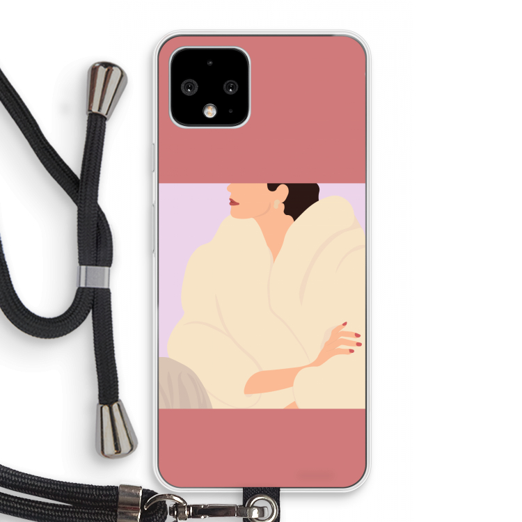 Cosy: Pixel 4 Transparant Hoesje met koord