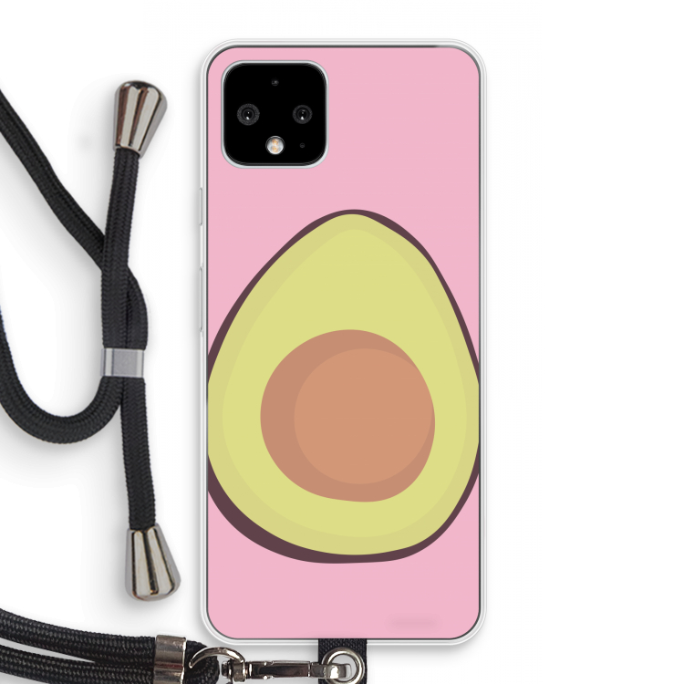 Avocado: Pixel 4 Transparant Hoesje met koord