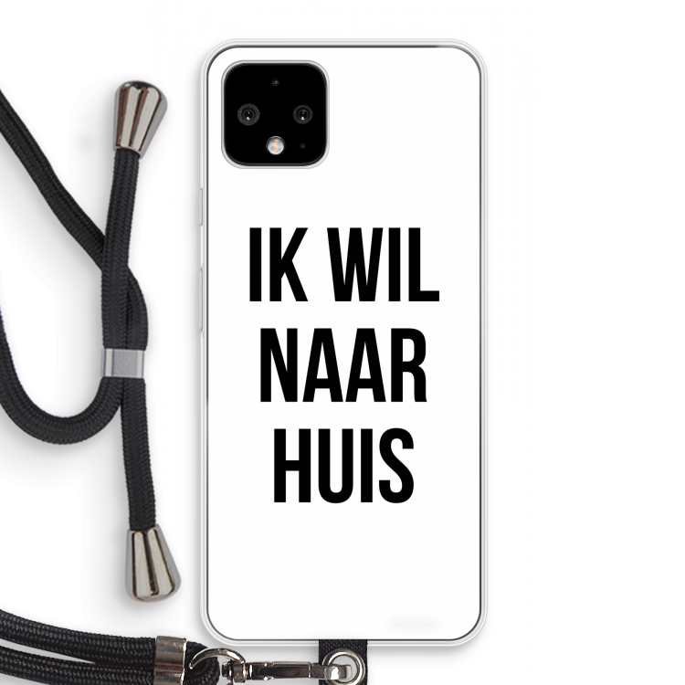 Ik wil naar huis: Pixel 4 Transparant Hoesje met koord