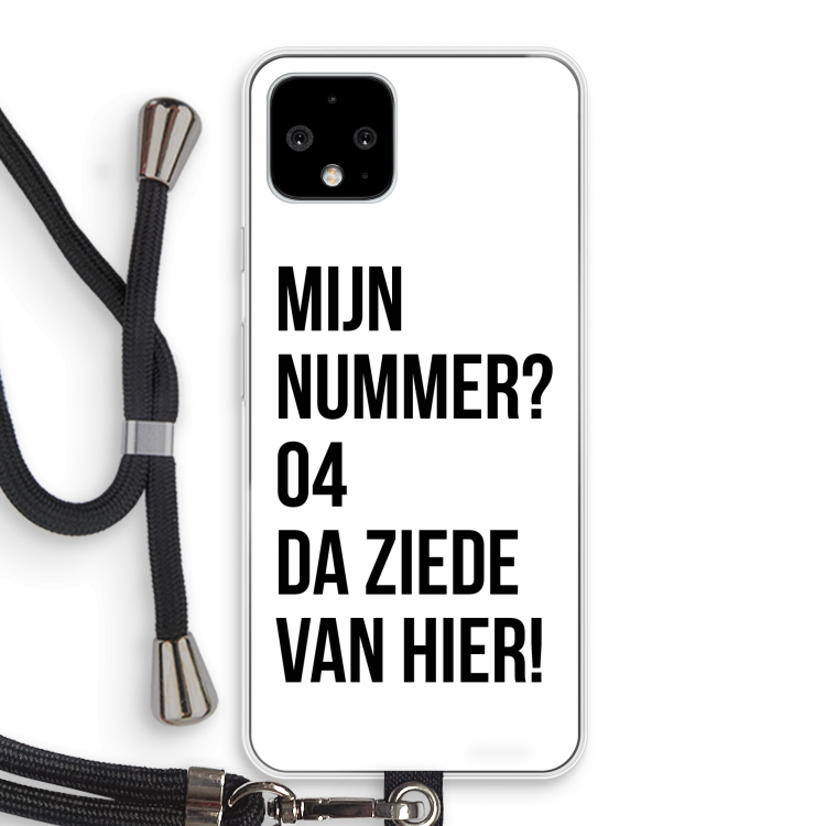 Da ziede van hier: Pixel 4 Transparant Hoesje met koord