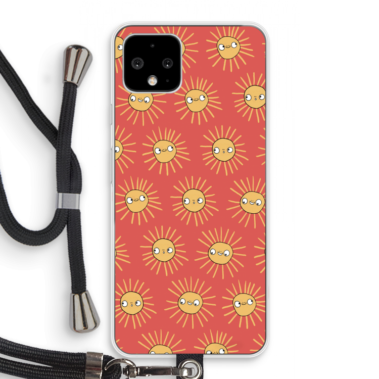 Zon: Pixel 4 Transparant Hoesje met koord