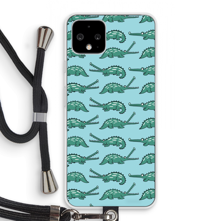 Kroko: Pixel 4 Transparant Hoesje met koord