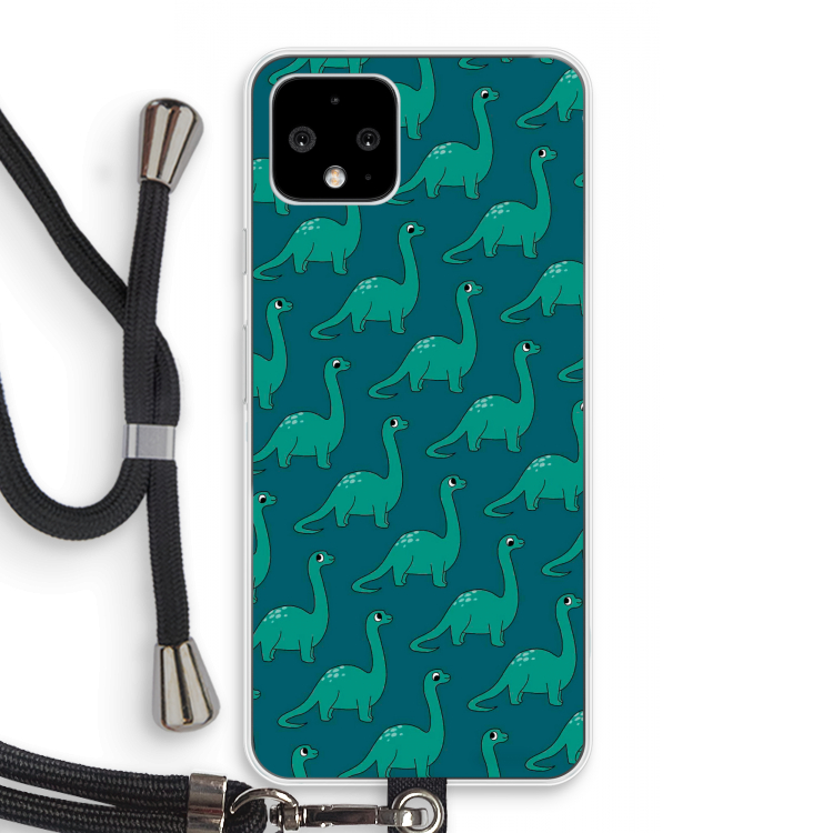 Diplodocus: Pixel 4 Transparant Hoesje met koord