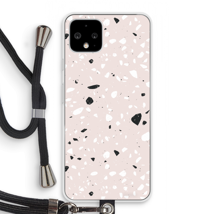 Terrazzo N°20: Pixel 4 Transparant Hoesje met koord