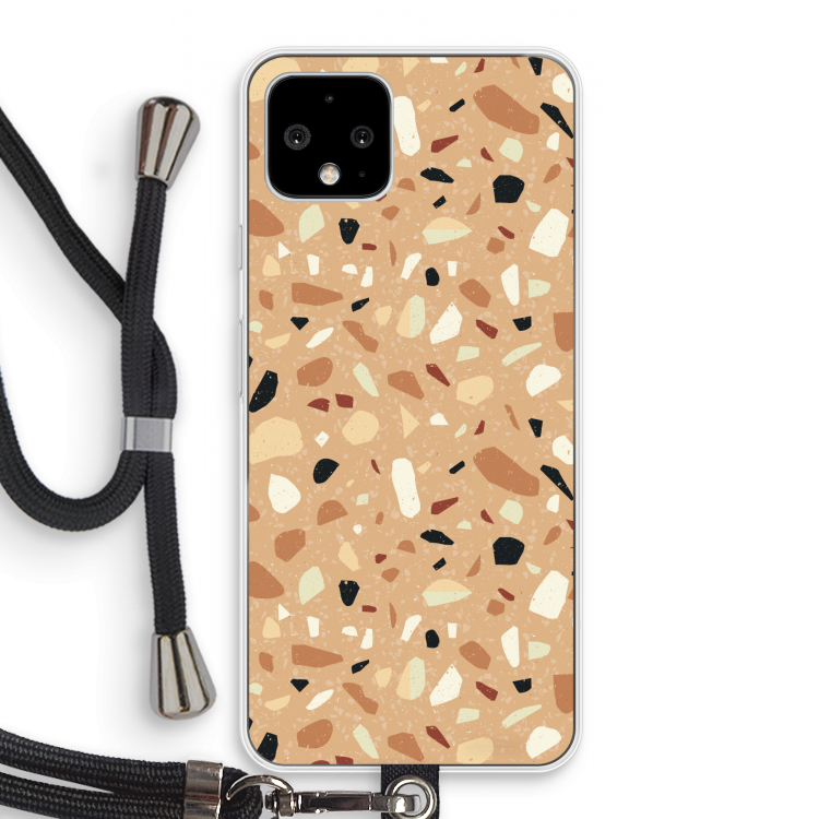 Terrazzo N°17: Pixel 4 Transparant Hoesje met koord
