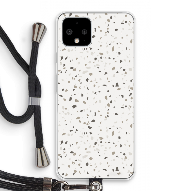 Terrazzo N°14: Pixel 4 Transparant Hoesje met koord