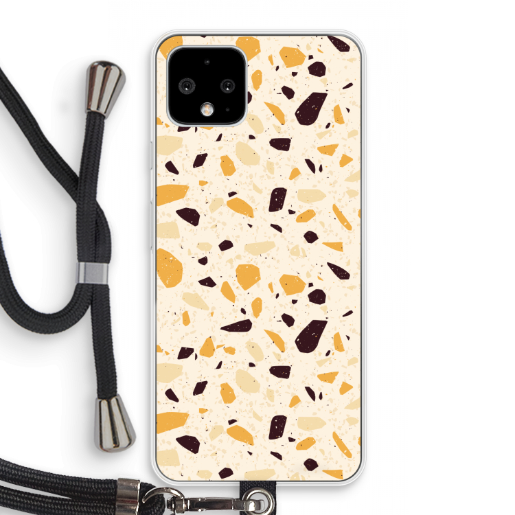 Terrazzo N°13: Pixel 4 Transparant Hoesje met koord