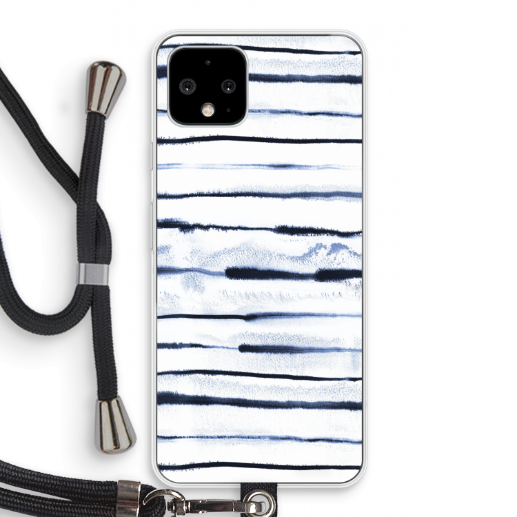 Ink Stripes: Pixel 4 Transparant Hoesje met koord
