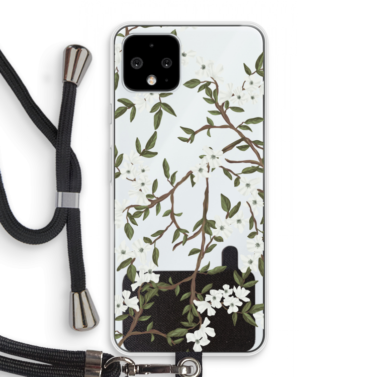 Blossoming spring: Pixel 4 Transparant Hoesje met koord