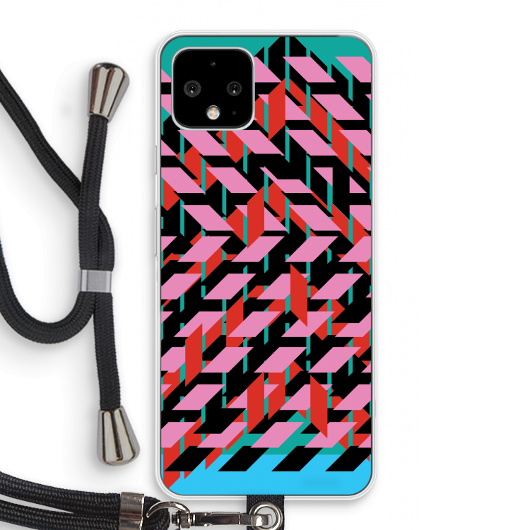 Skew Blush 2: Pixel 4 Transparant Hoesje met koord