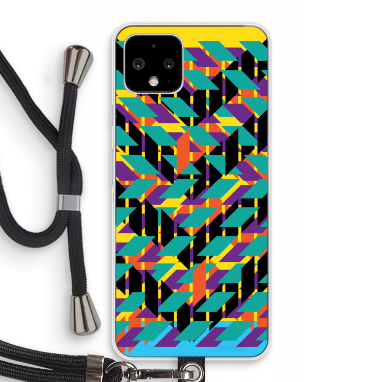 Skew Bee 1: Pixel 4 Transparant Hoesje met koord