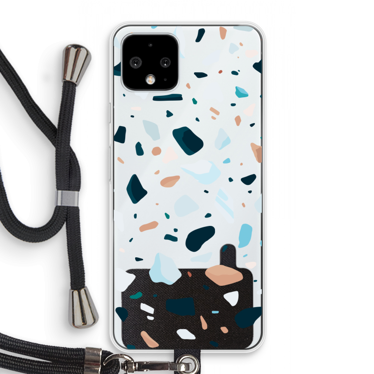 Terrazzo N°13: Pixel 4 Transparant Hoesje met koord
