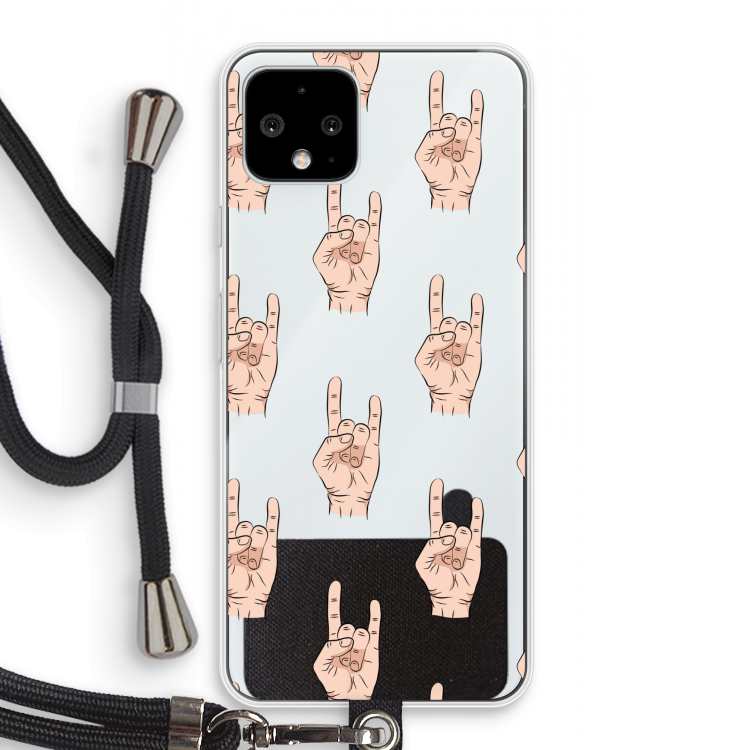 Rock: Pixel 4 Transparant Hoesje met koord