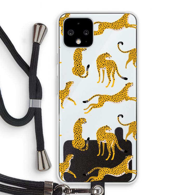 Luipaard: Pixel 4 Transparant Hoesje met koord