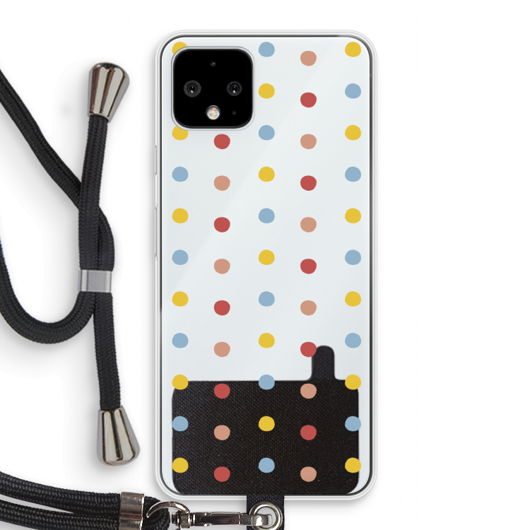 Bollen: Pixel 4 Transparant Hoesje met koord