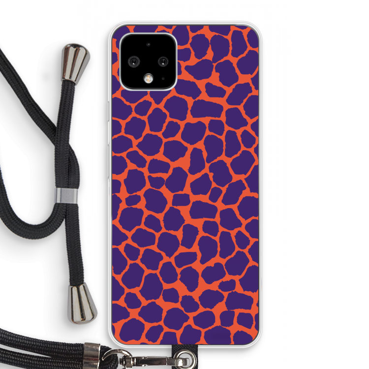 Purple Giraffe: Pixel 4 Transparant Hoesje met koord