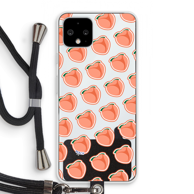 Just peachy: Pixel 4 Transparant Hoesje met koord