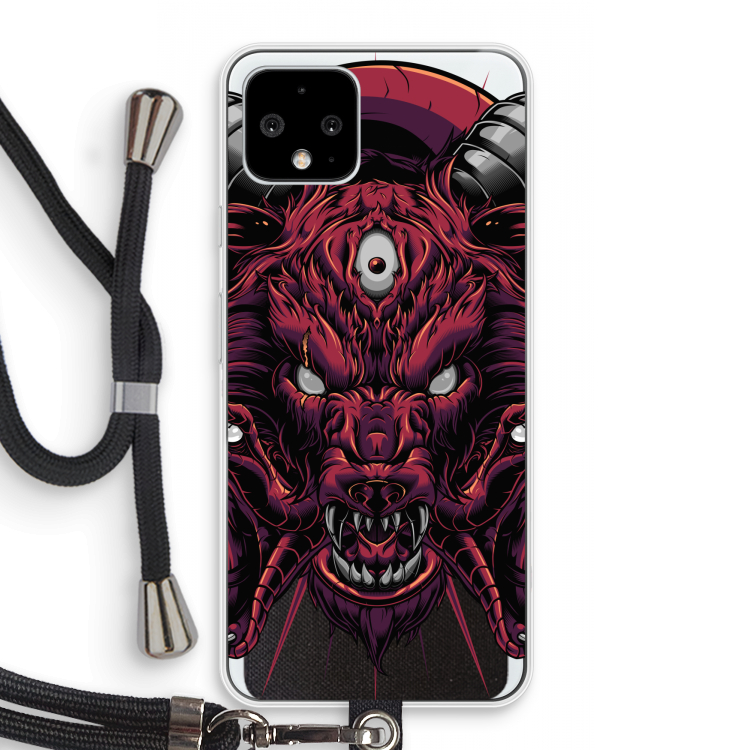 Hell Hound and Serpents: Pixel 4 Transparant Hoesje met koord