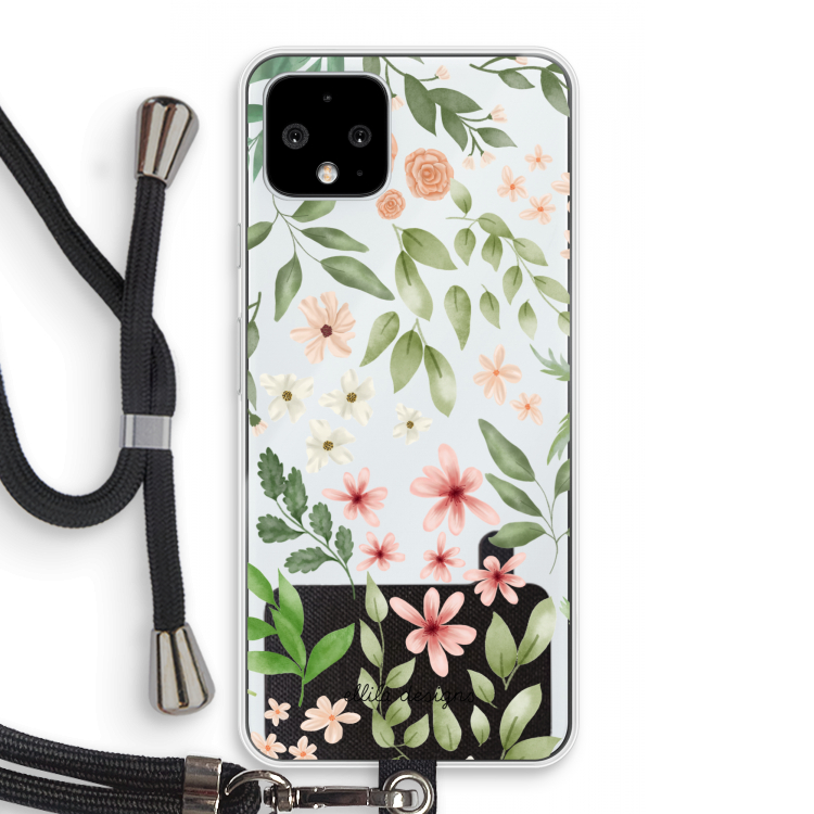 Botanical sweet flower heaven: Pixel 4 Transparant Hoesje met koord