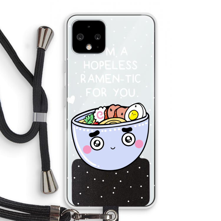 I'm A Hopeless Ramen-Tic For You: Pixel 4 Transparant Hoesje met koord