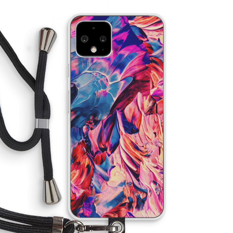Pink Orchard: Pixel 4 Transparant Hoesje met koord